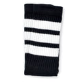 Crew Length Skatersocks - BLACK W/ WHITE STRIPES - Pigeon's Roller Skate Shop