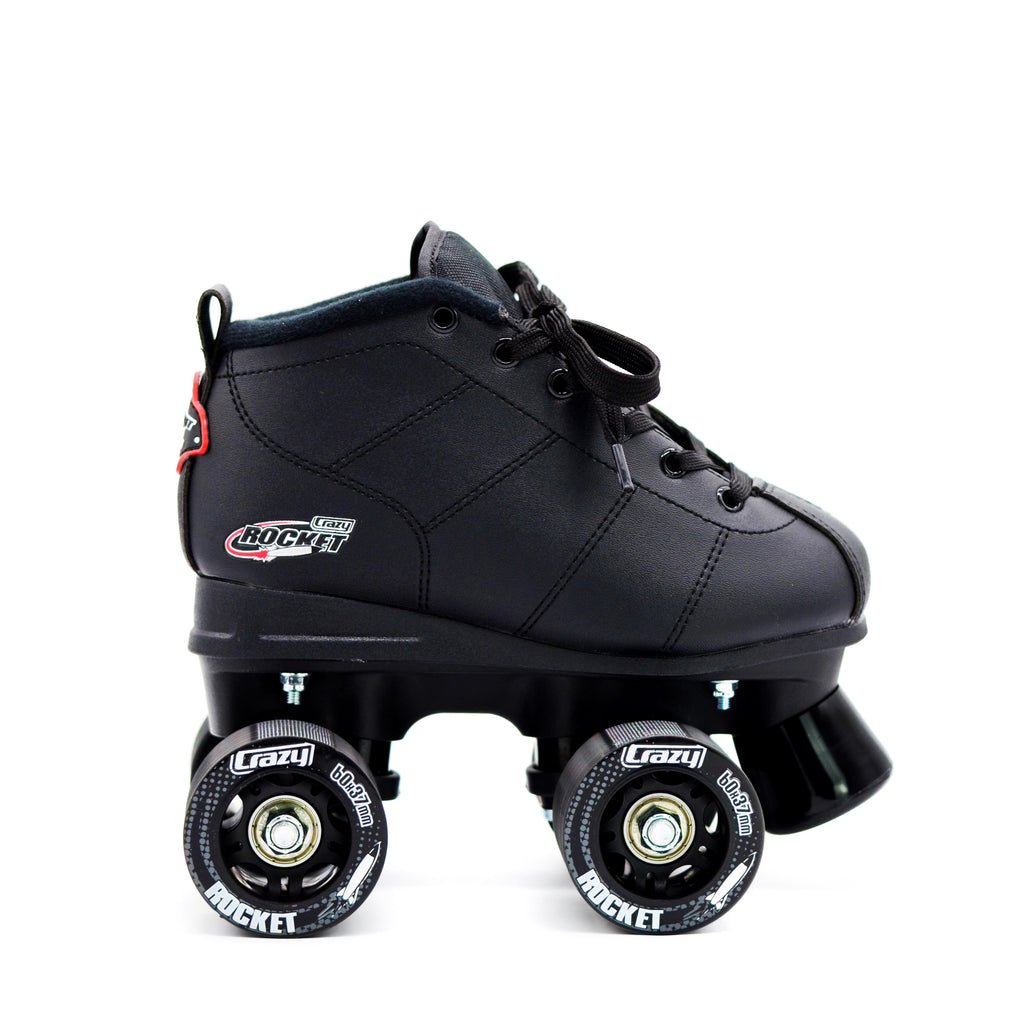 Crazy *Kids* Rocket Skate - BLACK - Pigeon's Roller Skate Shop