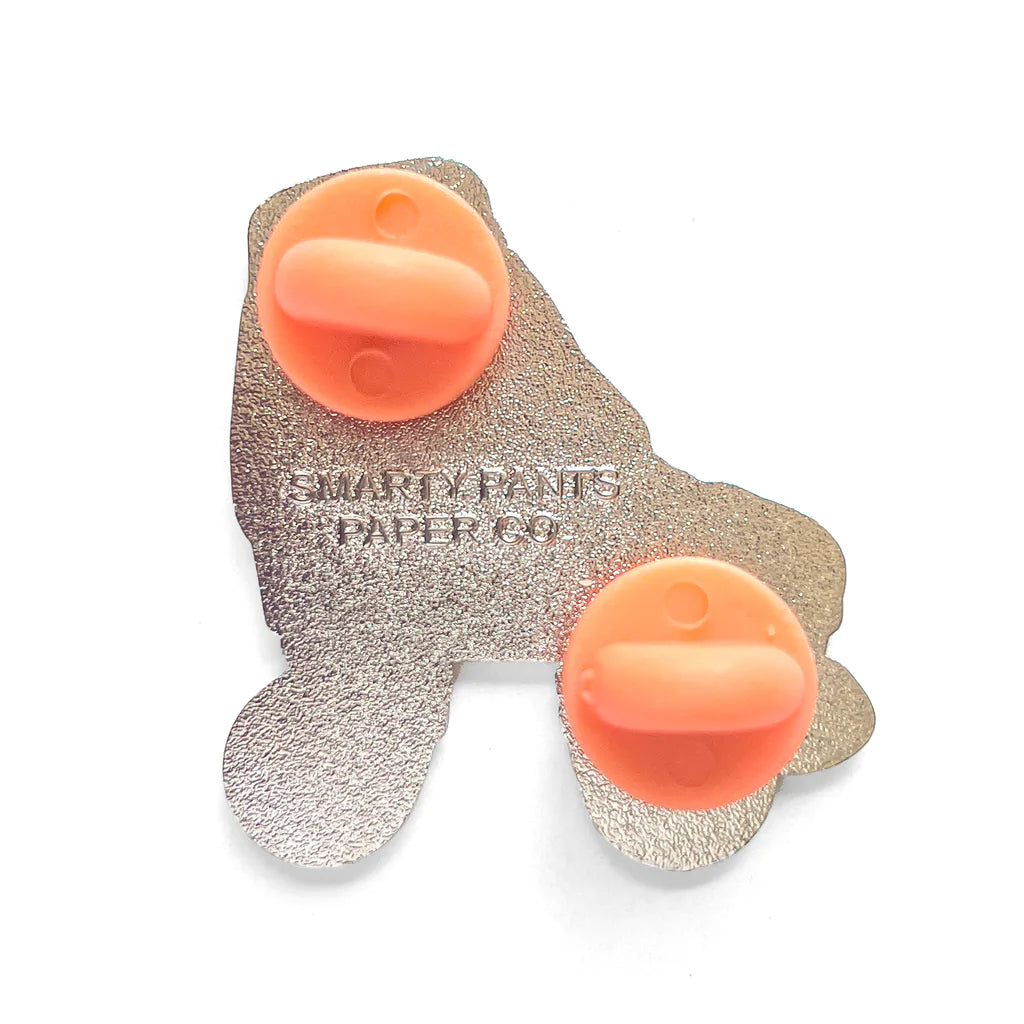 Roller Skate Pin with Glow-In-The-Dark Wheels - BROWN/ORANGE - Pigeon's Roller Skate Shop