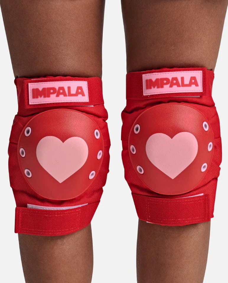 Impala Pad Set - RED HEARTS - Pigeon's Roller Skate Shop