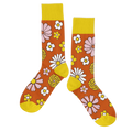Crew Length Tube Socks - FLOWER POWER - Pigeon's Roller Skate Shop