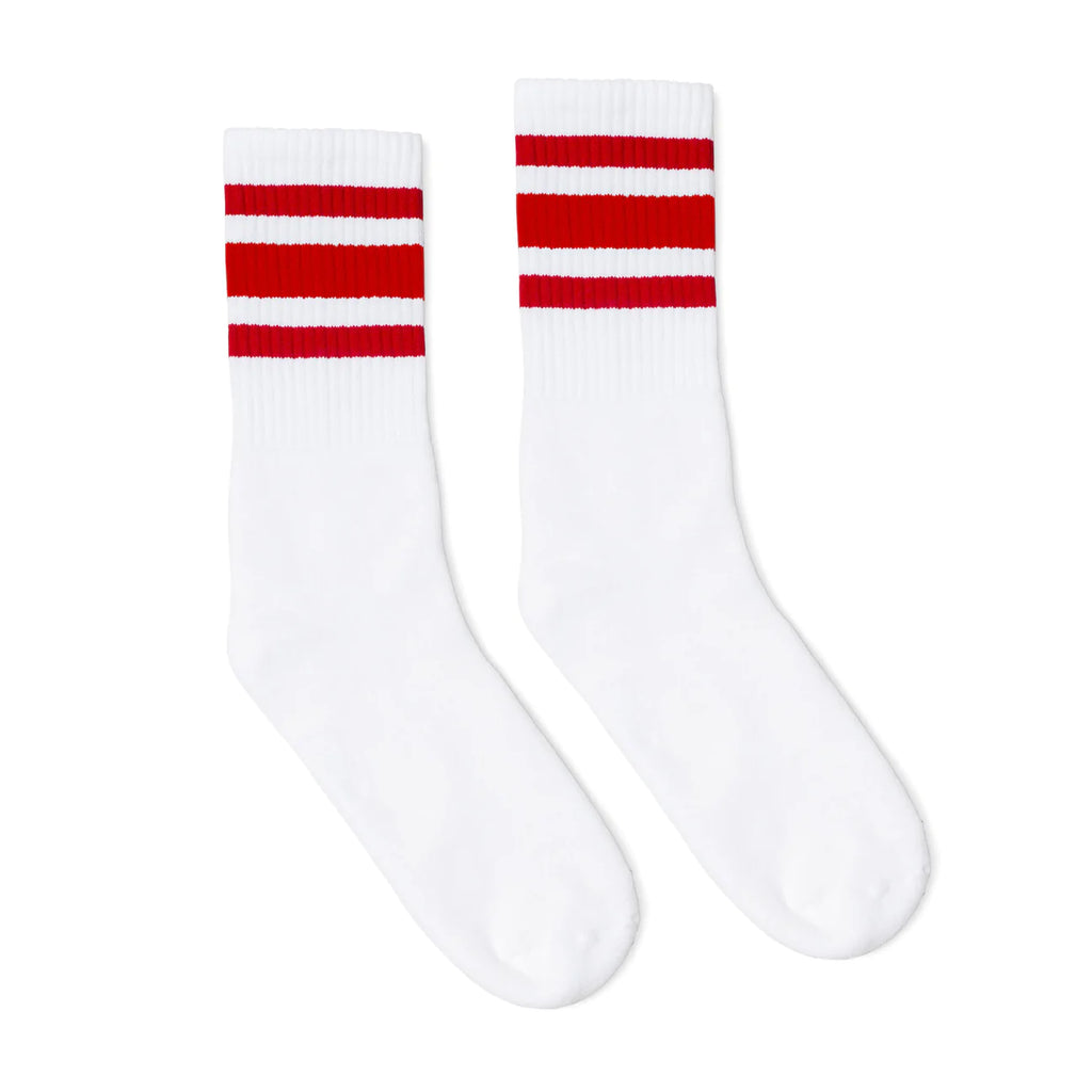 Red Striped Crew Socks