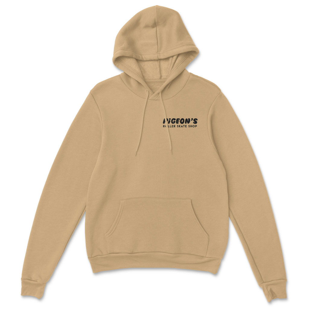 Shop Hoodie - SKATE AND DIE TAN - Pigeon's Roller Skate Shop