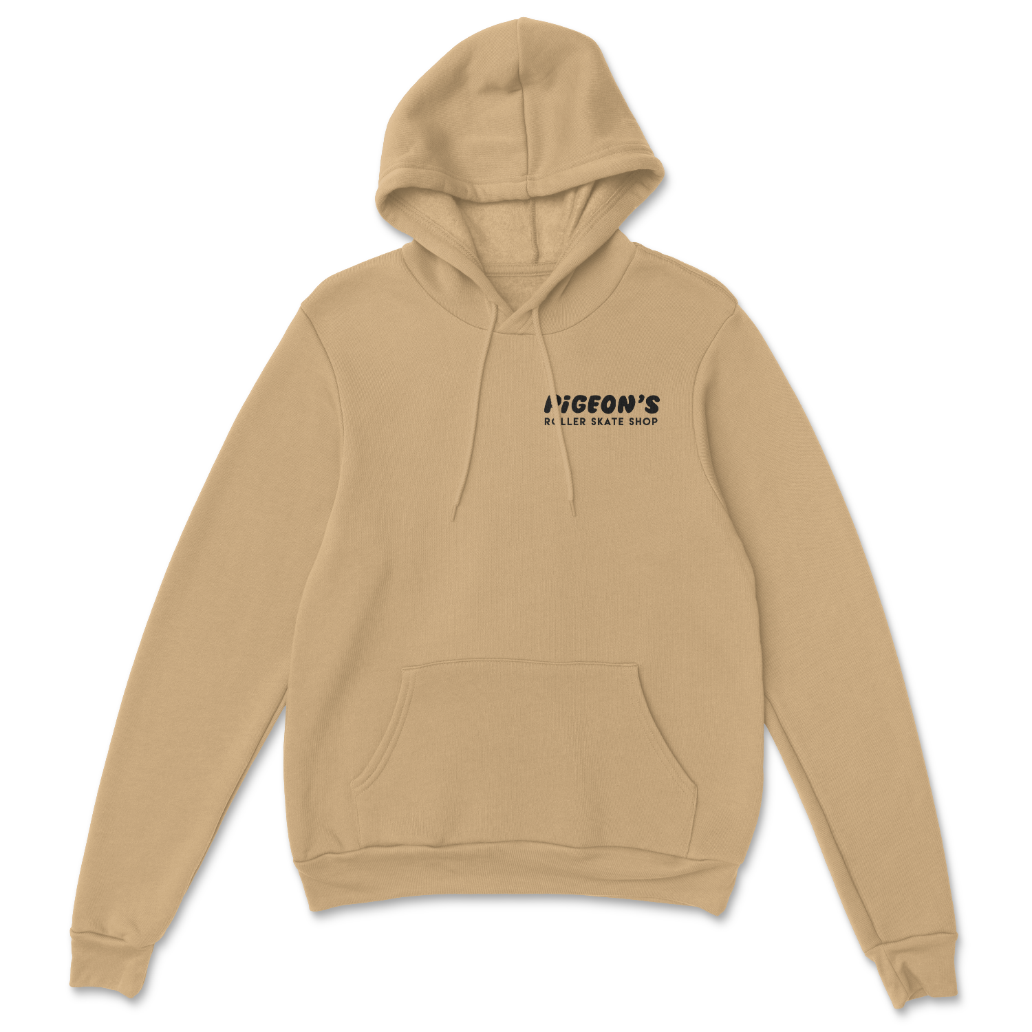 Shop Hoodie - SKATE AND DIE TAN - Pigeon's Roller Skate Shop