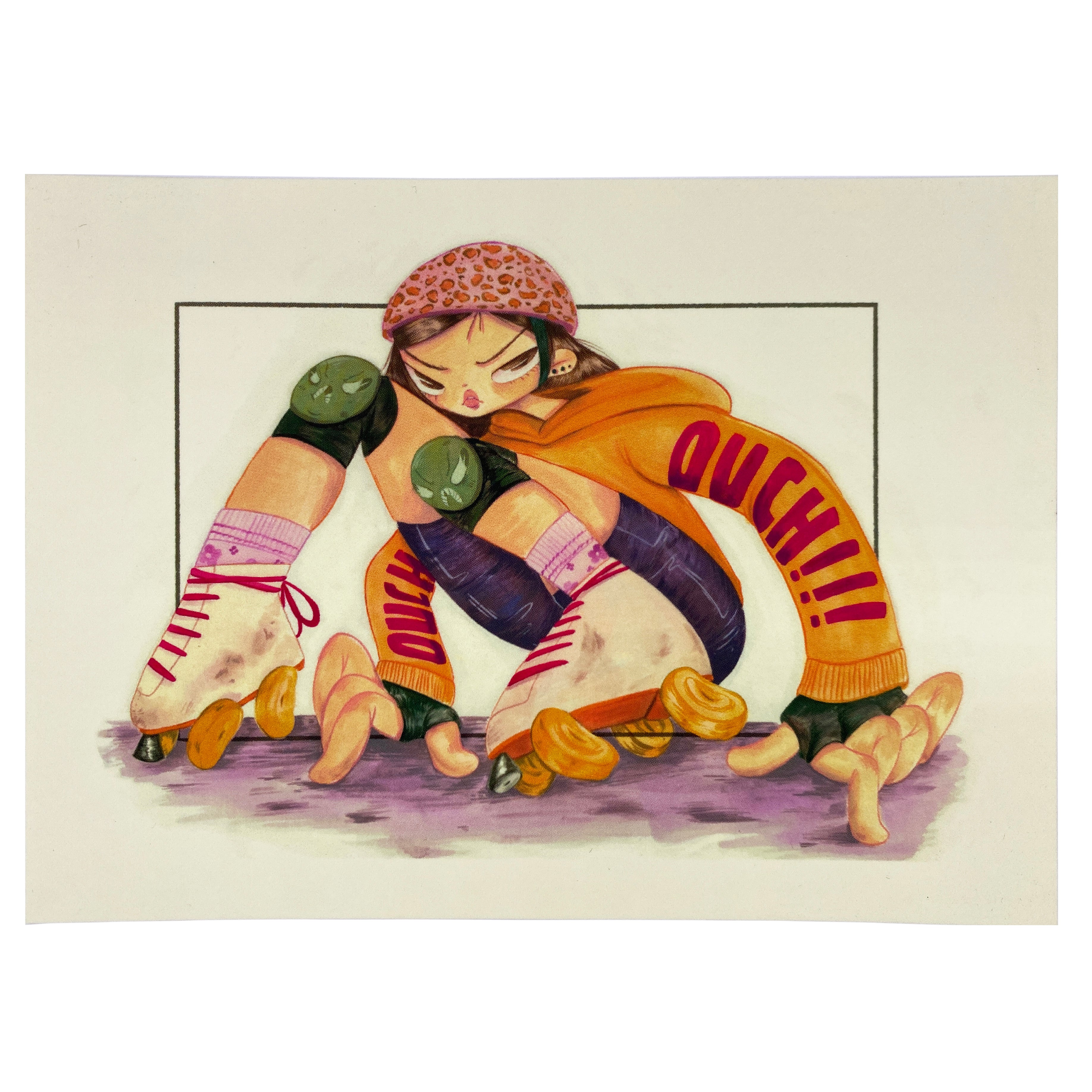 Card by Crisselle Mendiola - OUCH - Pigeon's Roller Skate Shop