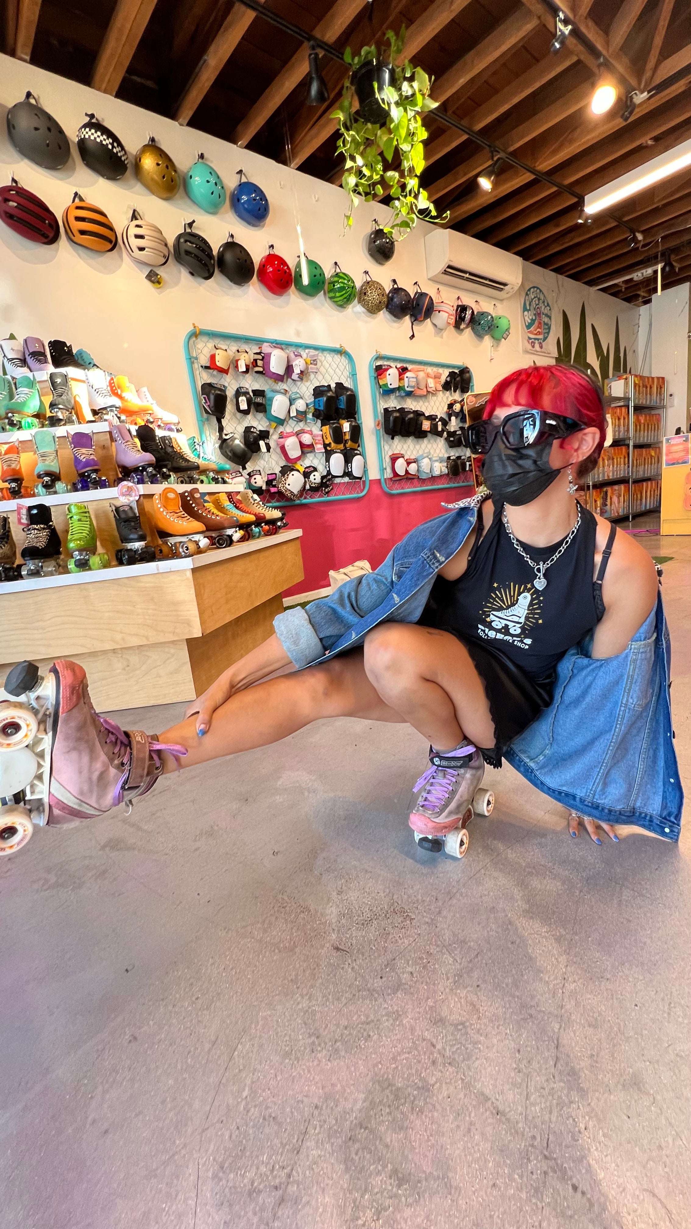Skate Shop Cropped Tank - Pigeon's Roller Skate Shop