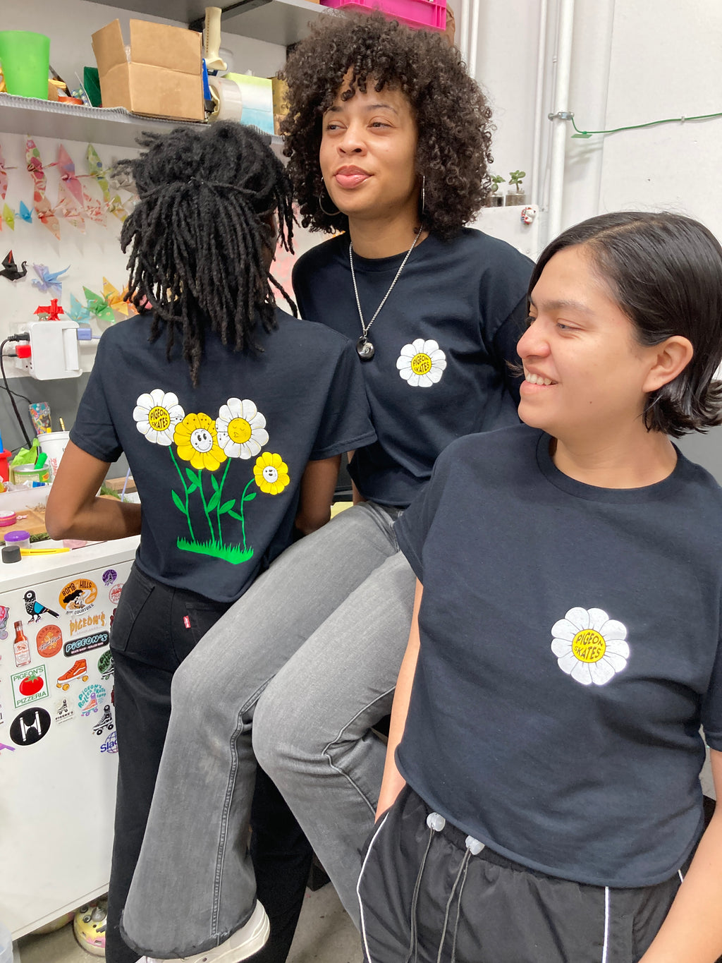 CROPPED Pigeon's Flower Friends Tee - Pigeon's Roller Skate Shop