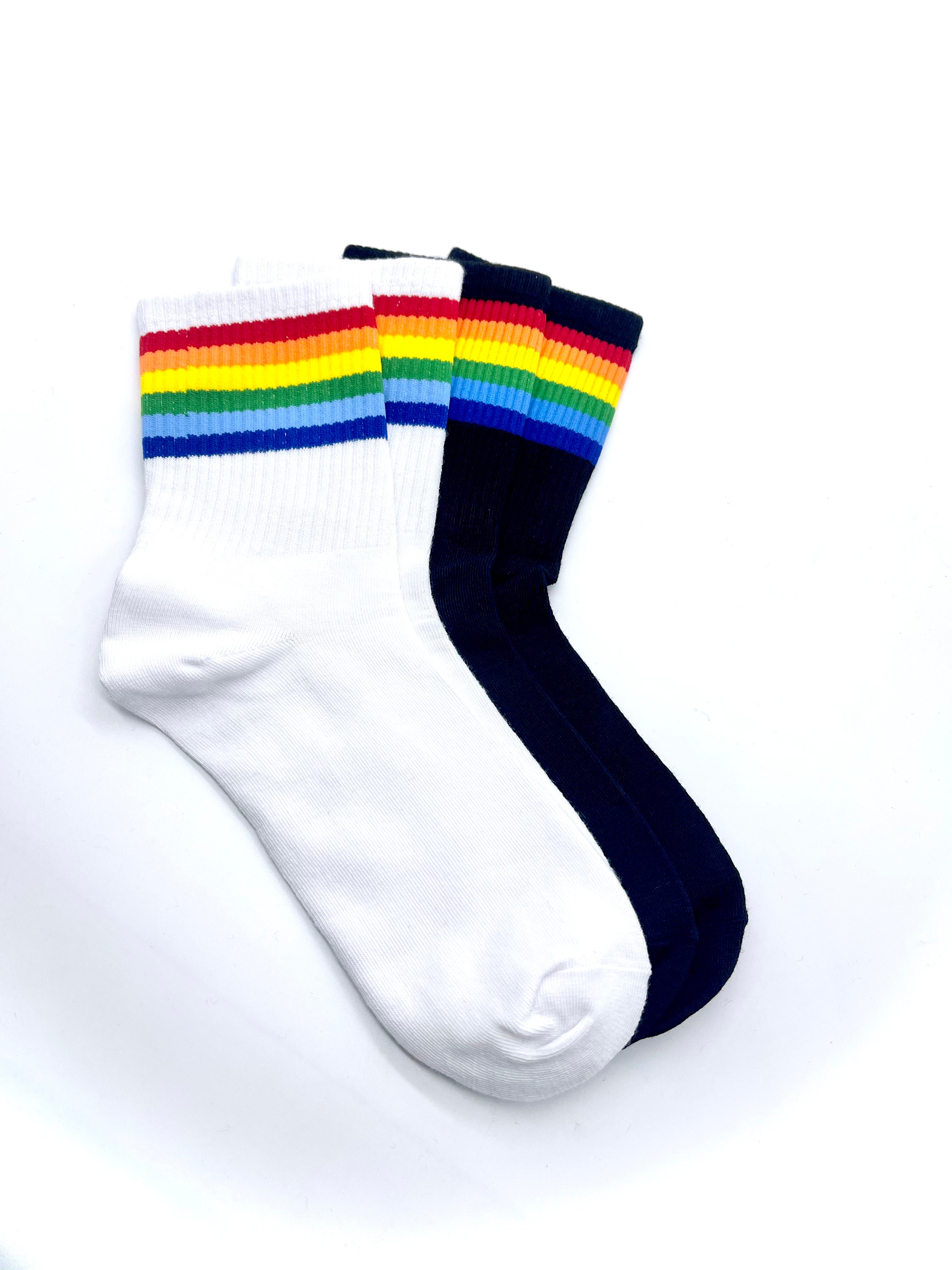Thin Rainbow Crew Sock - Pigeon's Roller Skate Shop