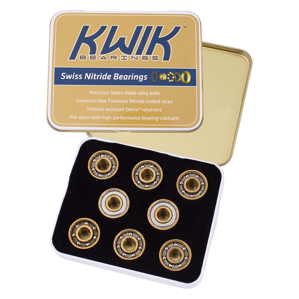 KwiK Swiss Nitride Bearings (Set of 16) - Pigeon's Roller Skate Shop