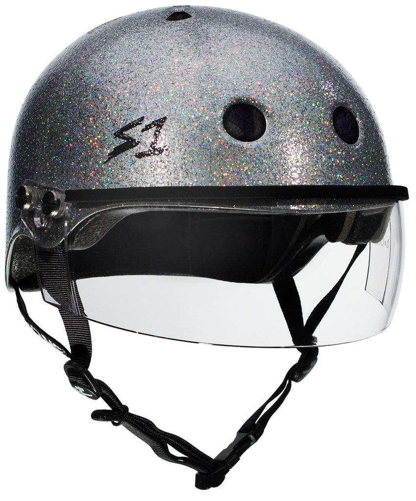 S1 Lifer Visor Helmet - Silver Glitter - Pigeon's Roller Skate Shop