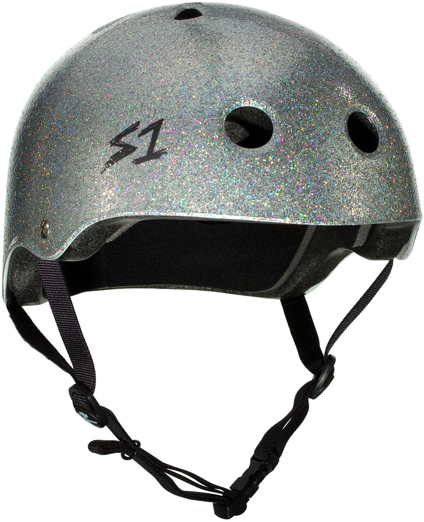 S1 Lifer Helmet - Silver Gloss Glitter - Pigeon's Roller Skate Shop