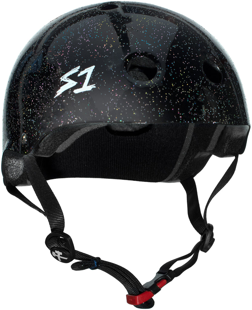 S1 Mini Lifer *KIDS* Helmet - Black Gloss Glitter - Pigeon's Roller Skate Shop