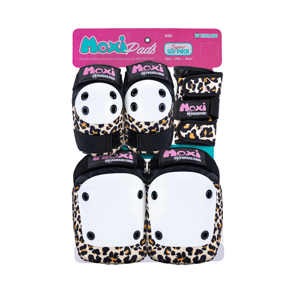 Moxi Six Pack Pad Set - LEOPARD - Pigeon's Roller Skate Shop