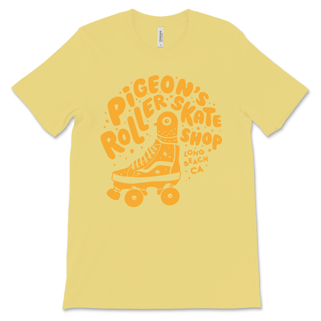 Skate Shop Shirt - YELLOW MONOCHROME - Pigeon's Roller Skate Shop