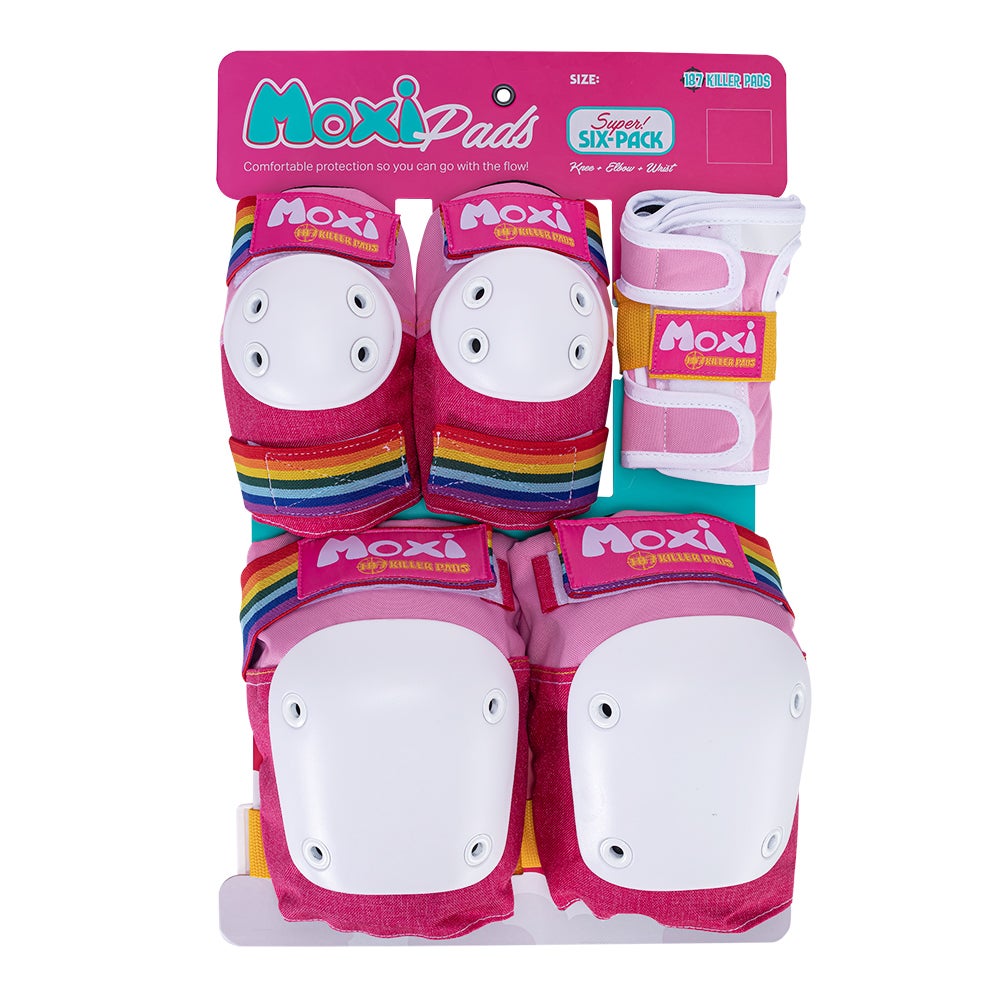 Moxi Six Pack Pad Set - PINK - Pigeon's Roller Skate Shop