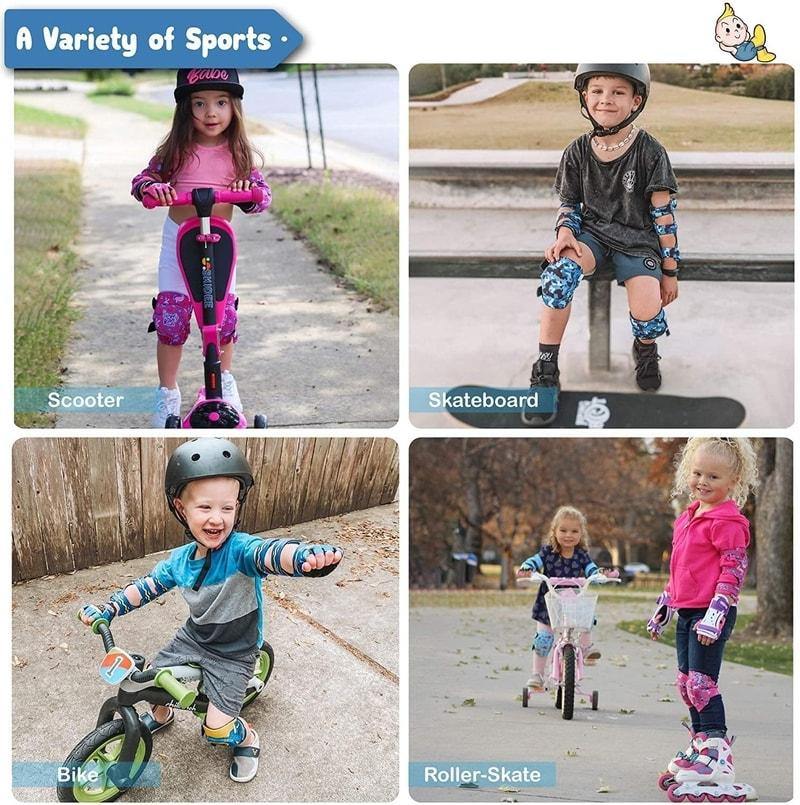 LIEAGLE Kids Knee Pads Elbow Pads Guards Protective Gear Set, Safety