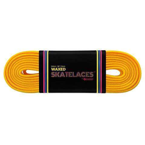 Waxed Bont Laces- BUMBLEBEE 108" - Pigeon's Roller Skate Shop