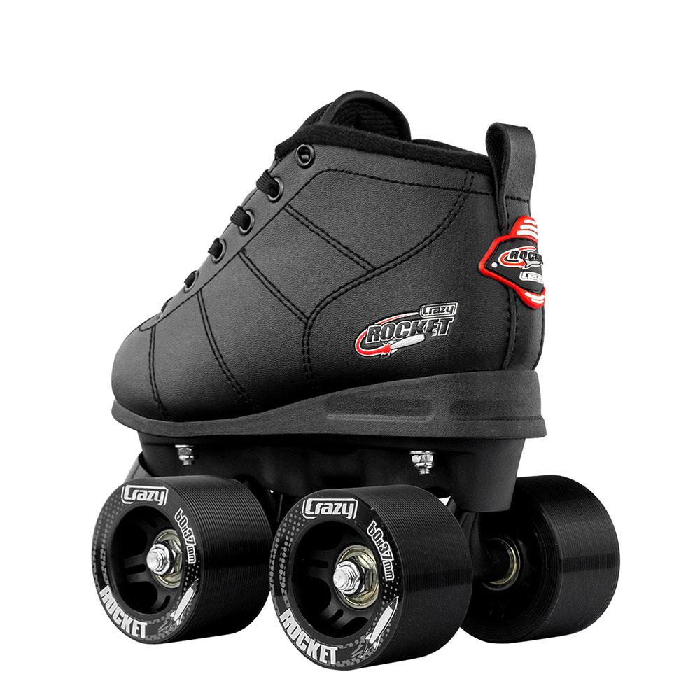 Crazy *Kids* Rocket Skate - BLACK - Pigeon's Roller Skate Shop
