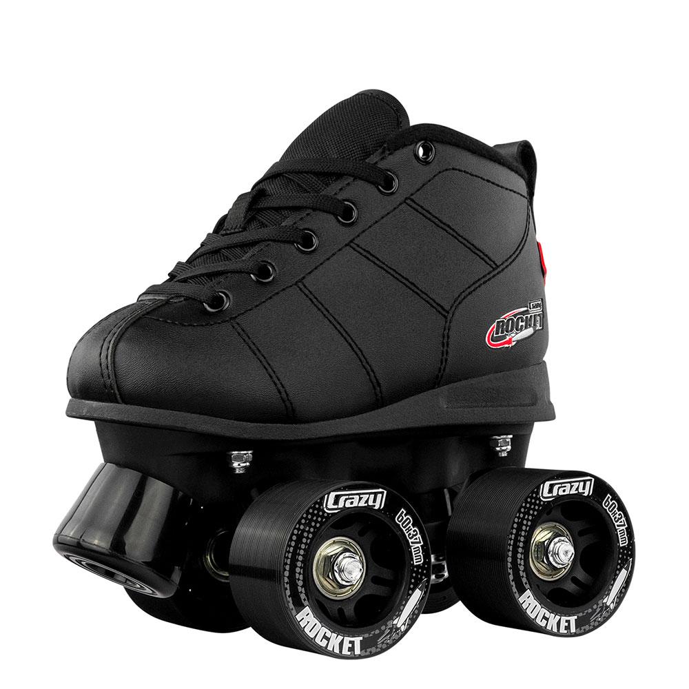 Crazy *Kids* Rocket Skate - BLACK - Pigeon's Roller Skate Shop