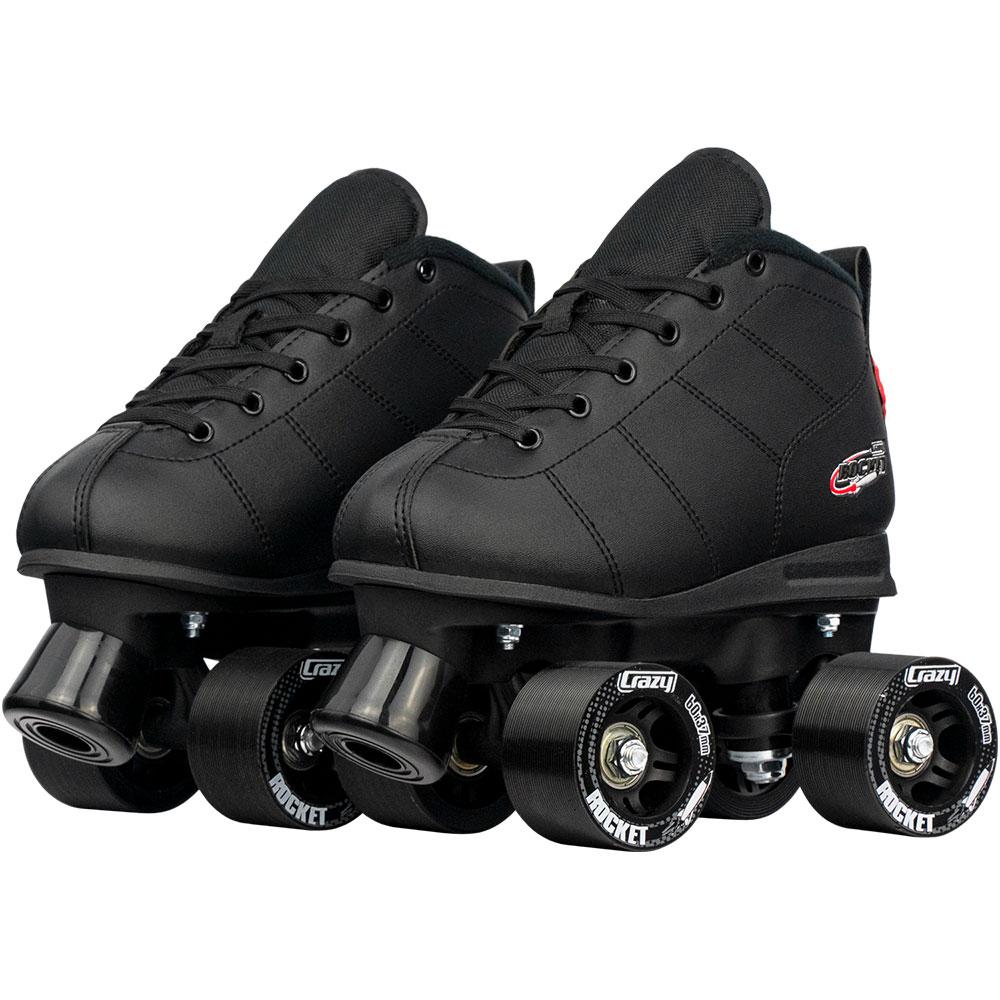 Crazy *Kids* Rocket Skate - BLACK - Pigeon's Roller Skate Shop