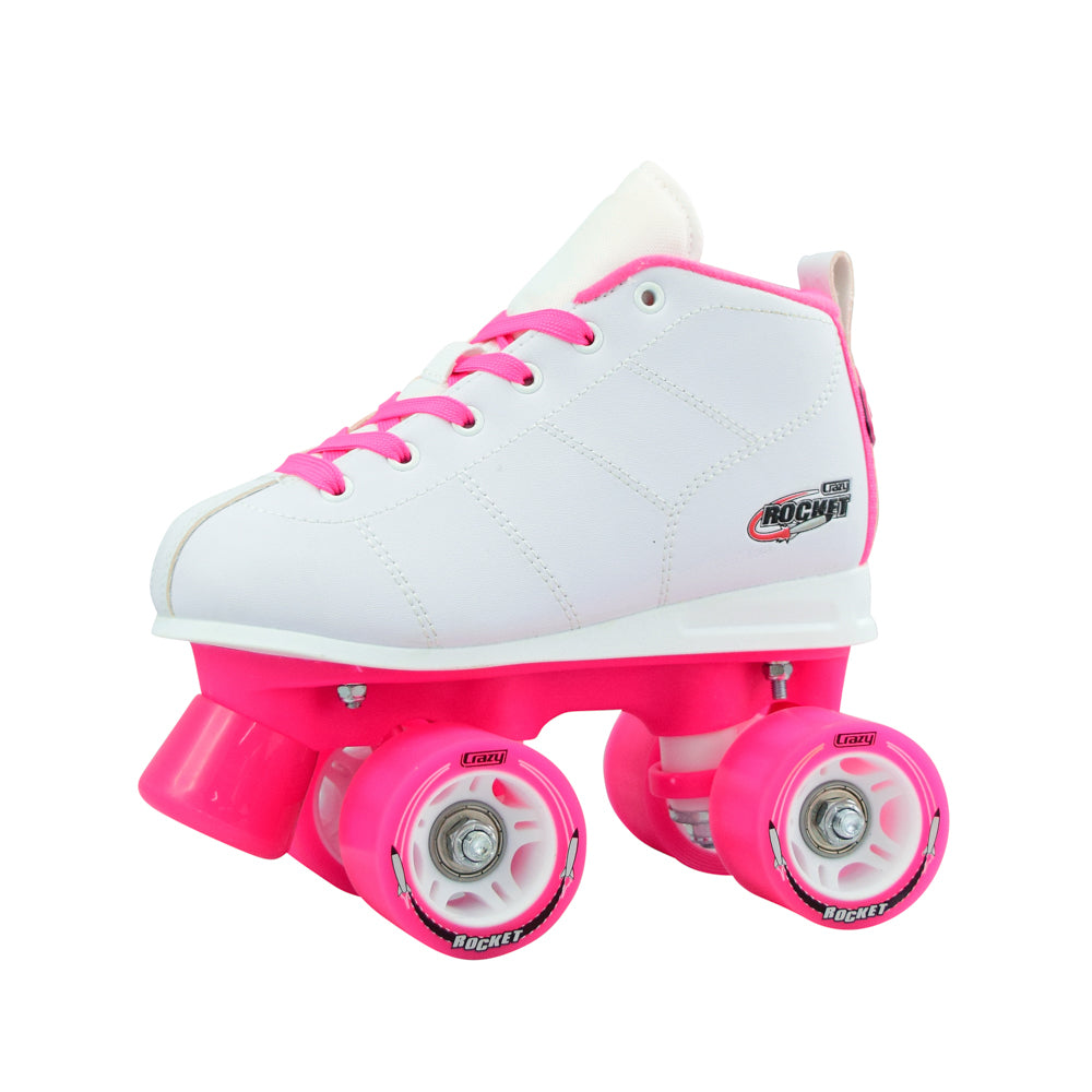 Crazy *Kids* Rocket Skate - Pink & White - Pigeon's Roller Skate Shop