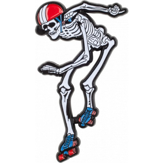 Rollerbones Derby Skeleton Lapel Pin - Pigeon's Roller Skate Shop