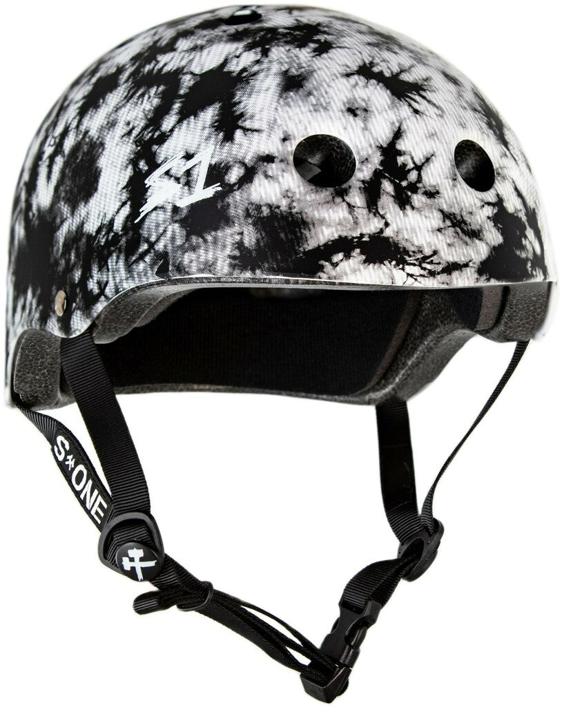S1 Lifer Helmet - BLACK AND WHITE TIE-DYE MATTE - Pigeon's Roller Skate Shop
