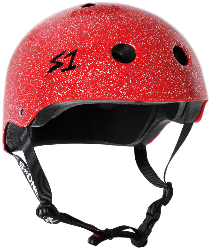 S1 Lifer Helmet - RED GLITTER - Pigeon's Roller Skate Shop