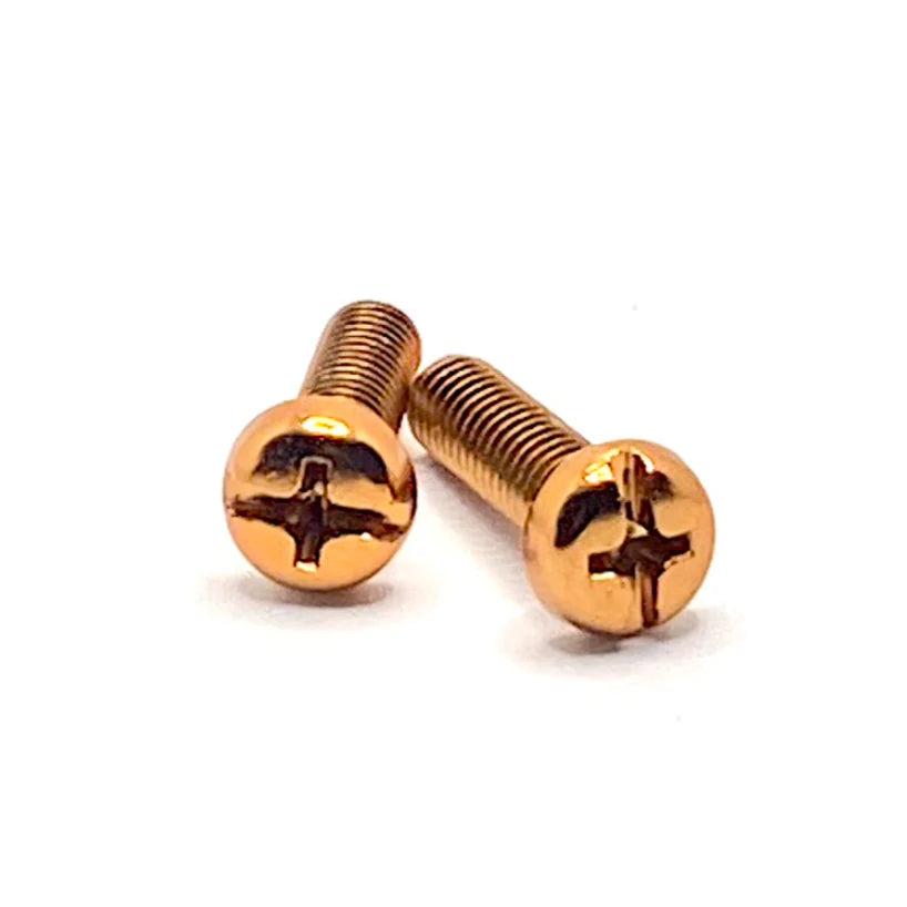Copper Metallic Bolts / Screws for Bolt-on Toe Stops & Toe Plugs (5/16"), Pair - Pigeon's Roller Skate Shop