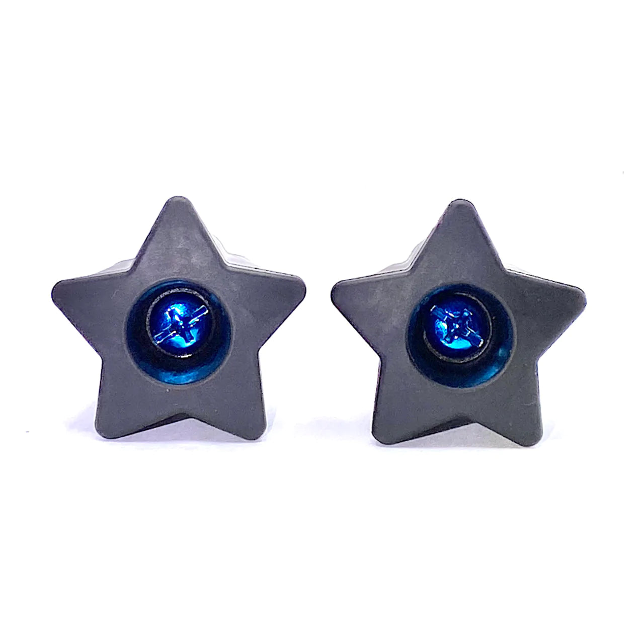 Blue Metallic Bolts / Screws for Bolt-on Toe Stops & Toe Plugs (5/16"), Pair - Pigeon's Roller Skate Shop