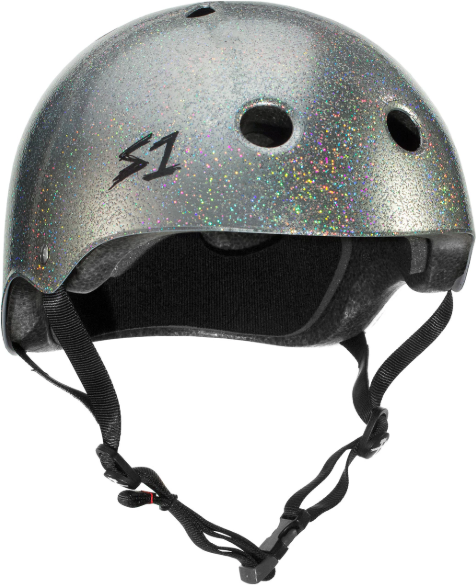 S1 Mega Lifer Helmet-Silver Gloss Glitter - Pigeon's Roller Skate Shop