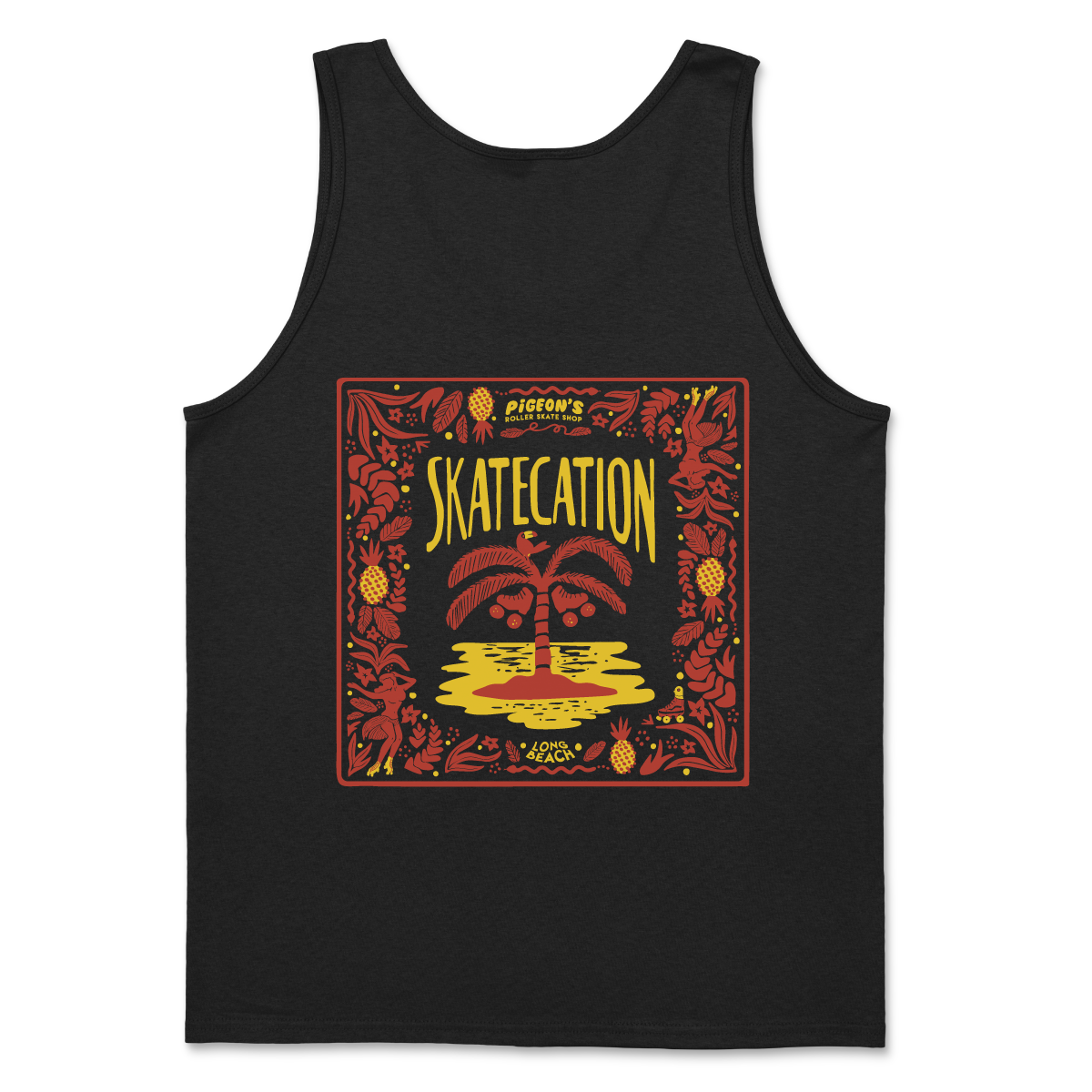 Shop Tank - SKATECATION BLACK - Pigeon's Roller Skate Shop