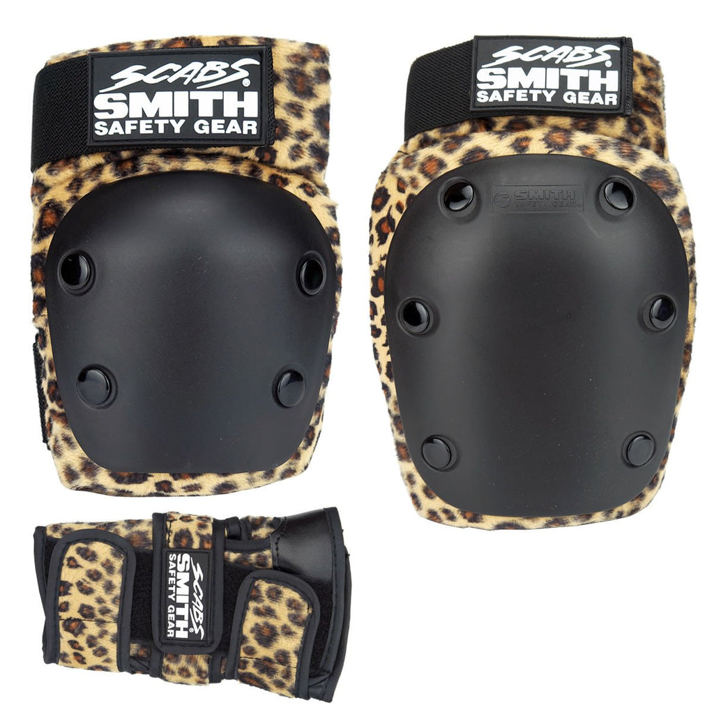 Smith Scabs - Adult 6-Pack Pads - Leopard Print - Pigeon's Roller Skate Shop