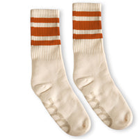 Socco Organic Socks - WHITE/RUST - Pigeon's Roller Skate Shop