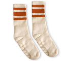 Socco Organic Socks - WHITE/RUST - Pigeon's Roller Skate Shop