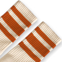 Socco Organic Socks - WHITE/RUST - Pigeon's Roller Skate Shop