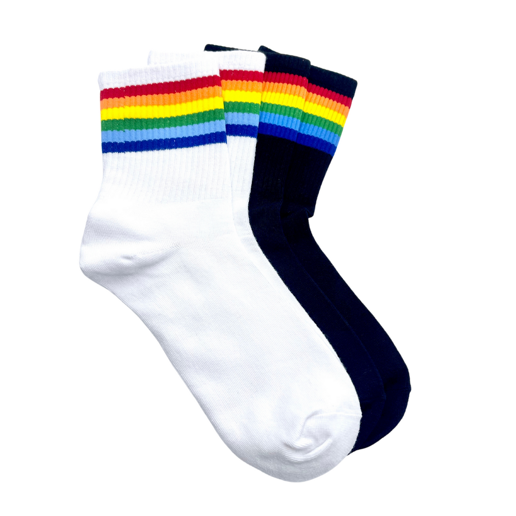 Thin Rainbow Crew Sock - Pigeon's Roller Skate Shop