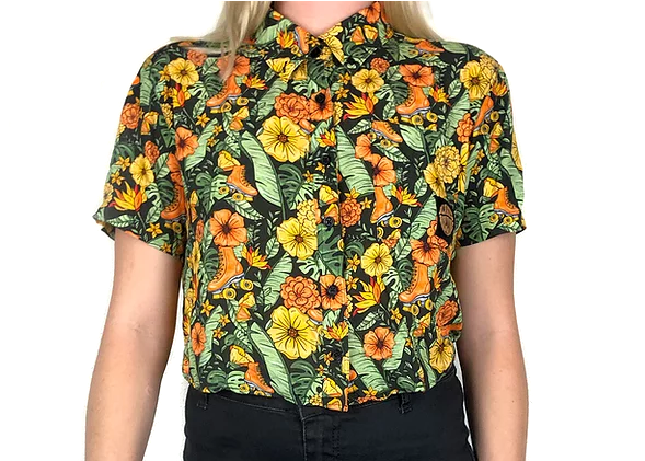 Skate Crop Button Up - AMELIA - Pigeon's Roller Skate Shop