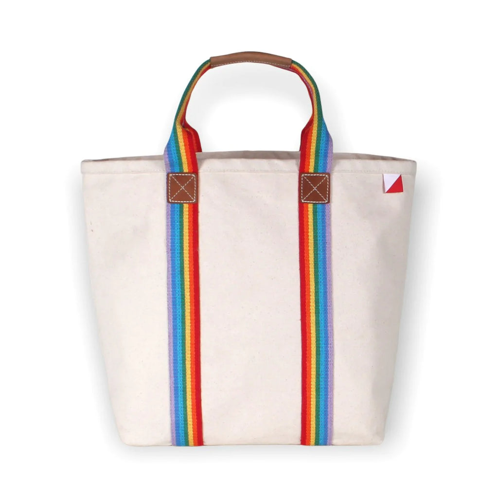 ShoreBags Canvas Tote Bag with Leather - RAINBOW - Pigeon's Roller Skate Shop