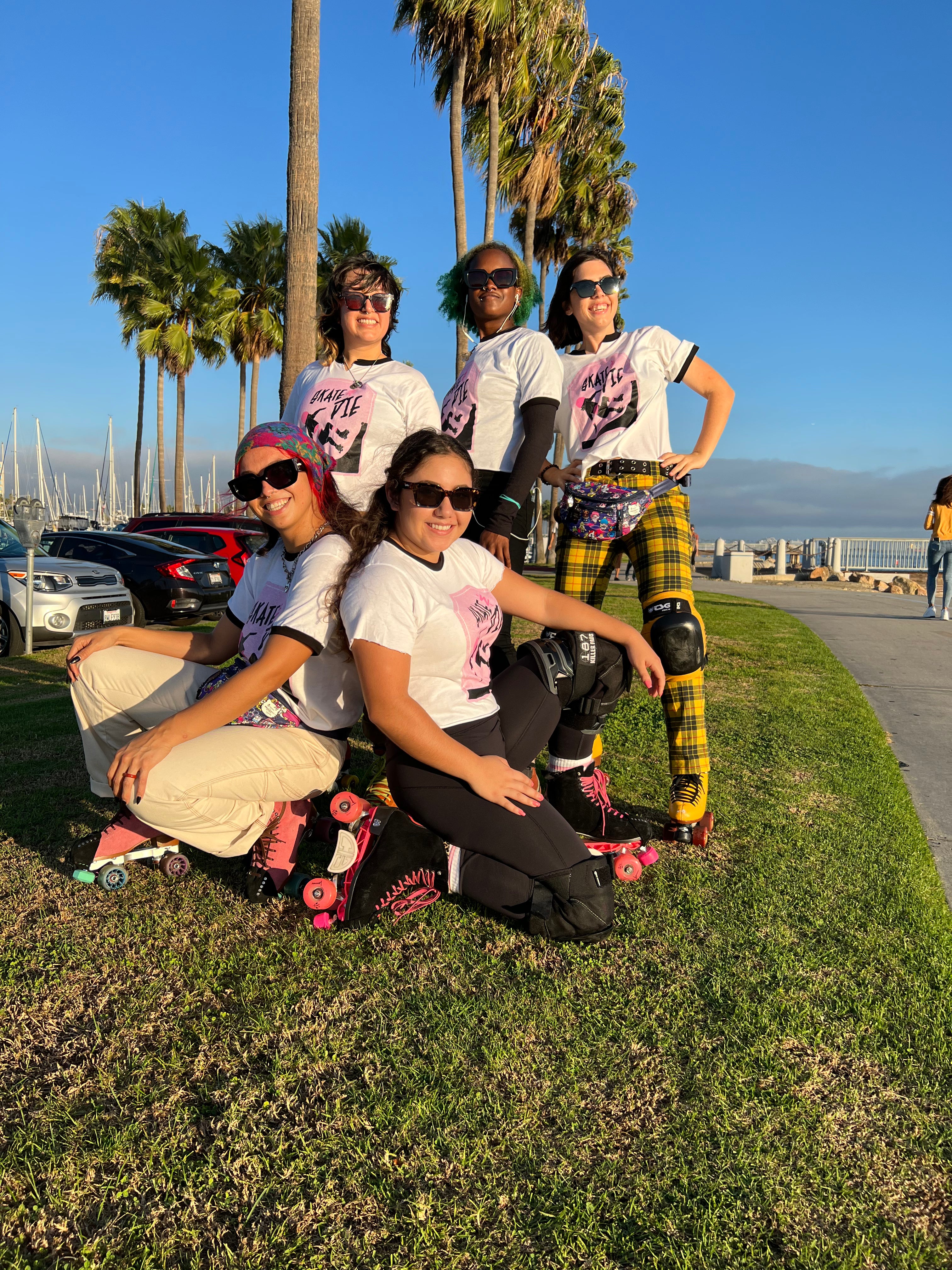 Skate And Die Shop Shirt- TOMBSTONE PINK RINGER - Pigeon's Roller Skate Shop