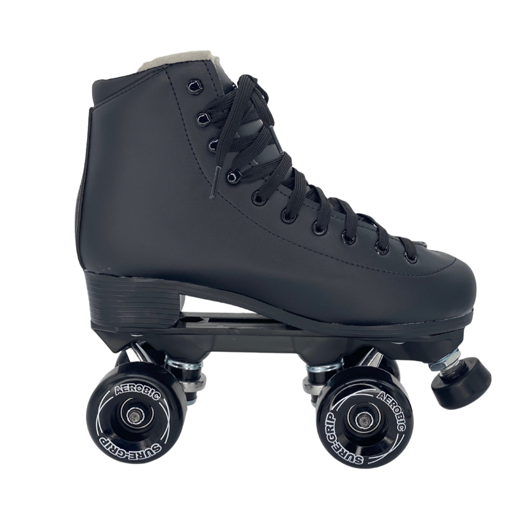 Sure-Grip Fame Outdoor Skates - BLACK - Pigeon's Roller Skate Shop