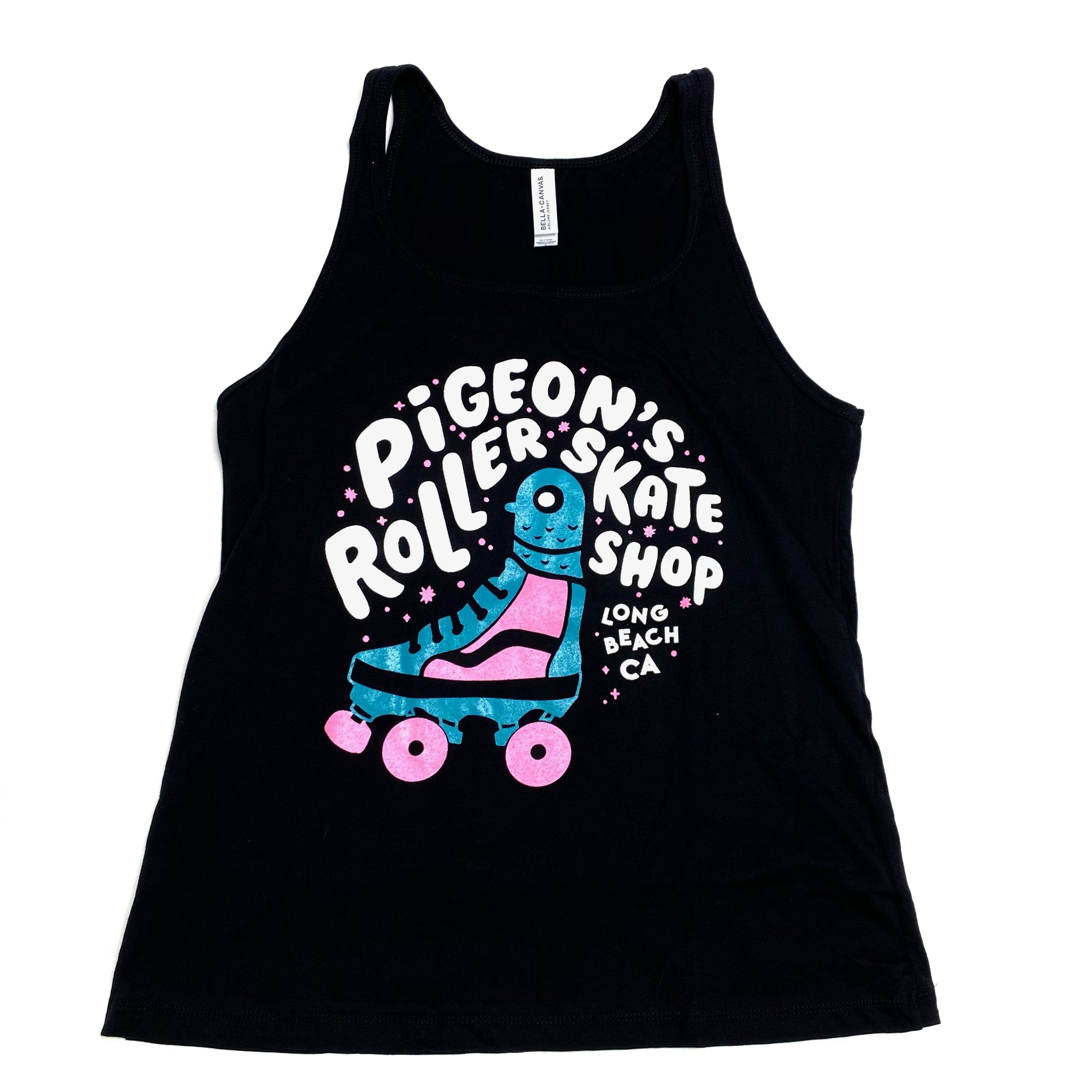 Pigeon's Roller Skate Shop Tank - BLACK - Pigeon's Roller Skate Shop