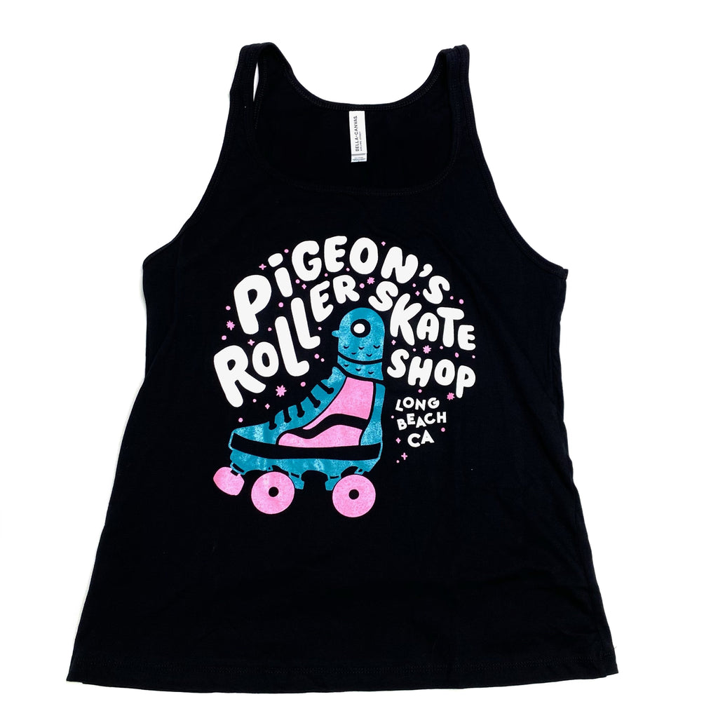 Pigeon's Roller Skate Shop Tank - BLACK - Pigeon's Roller Skate Shop