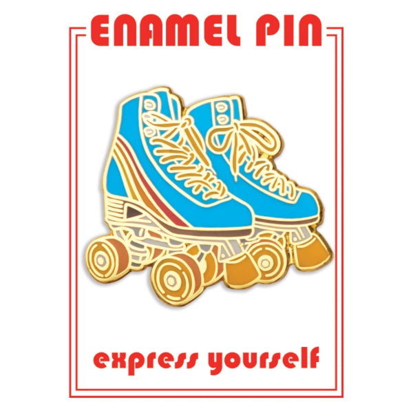 Retro Roller Skate Enamel Pin - Pigeon's Roller Skate Shop