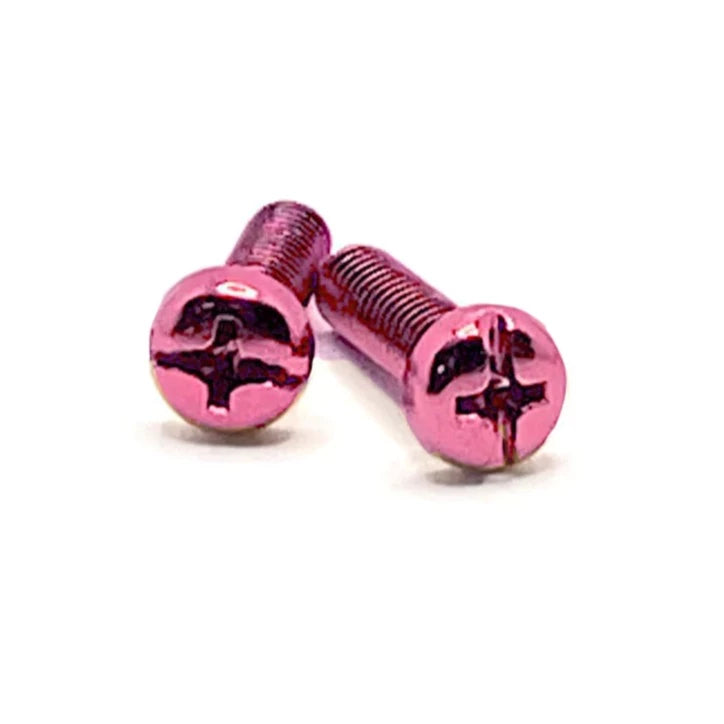 Pink Metallic Bolts / Screws for Bolt-on Toe Stops & Toe Plugs (5/16"), Pair - Pigeon's Roller Skate Shop