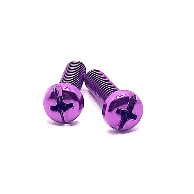 Purple Metallic Bolts / Screws for Bolt-on Toe Stops & Toe Plugs (5/16"), Pair - Pigeon's Roller Skate Shop