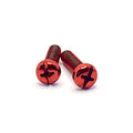 Red Metallic Bolts / Screws for Bolt-on Toe Stops & Toe Plugs (5/16"), Pair - Pigeon's Roller Skate Shop