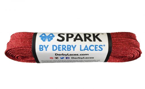 Red Spark Metallic Sparkle Derby Laces - Pigeon's Roller Skate Shop