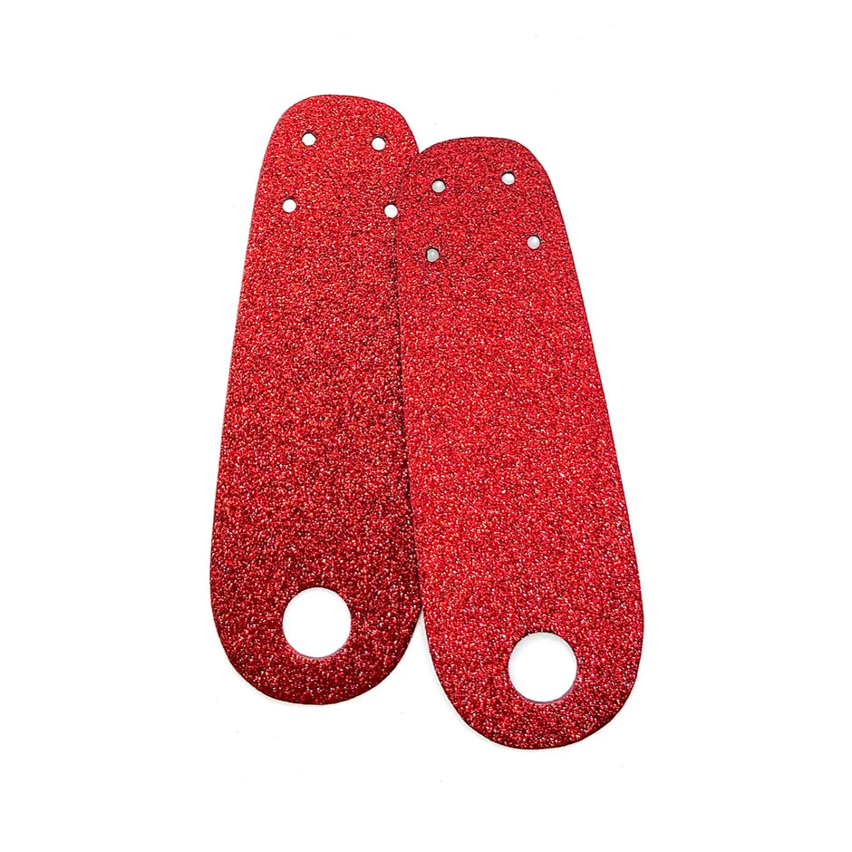 Toe Straps - RED GLITTER - Pigeon's Roller Skate Shop